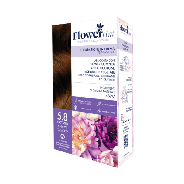 tinta-permanente-castano-chiaro-tabacco-5.8-flower-tint-purobio-cosmetics-parafarmacia-san-felice