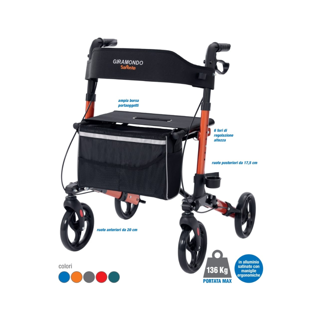deambulatore rollator giramondo sanoste